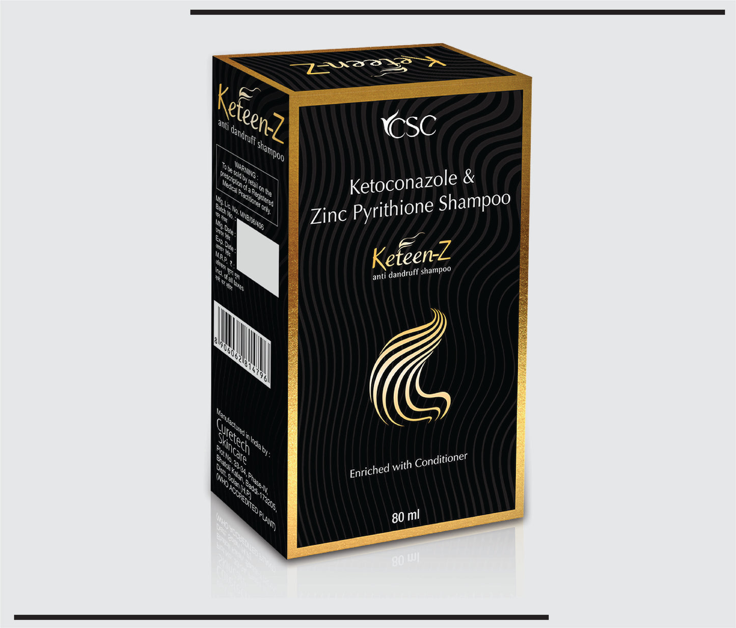 Keteen Z Shampoo (80ml )Ketoconazole 2% w/v & Zinc pyrithione 1% w/v by CSC
