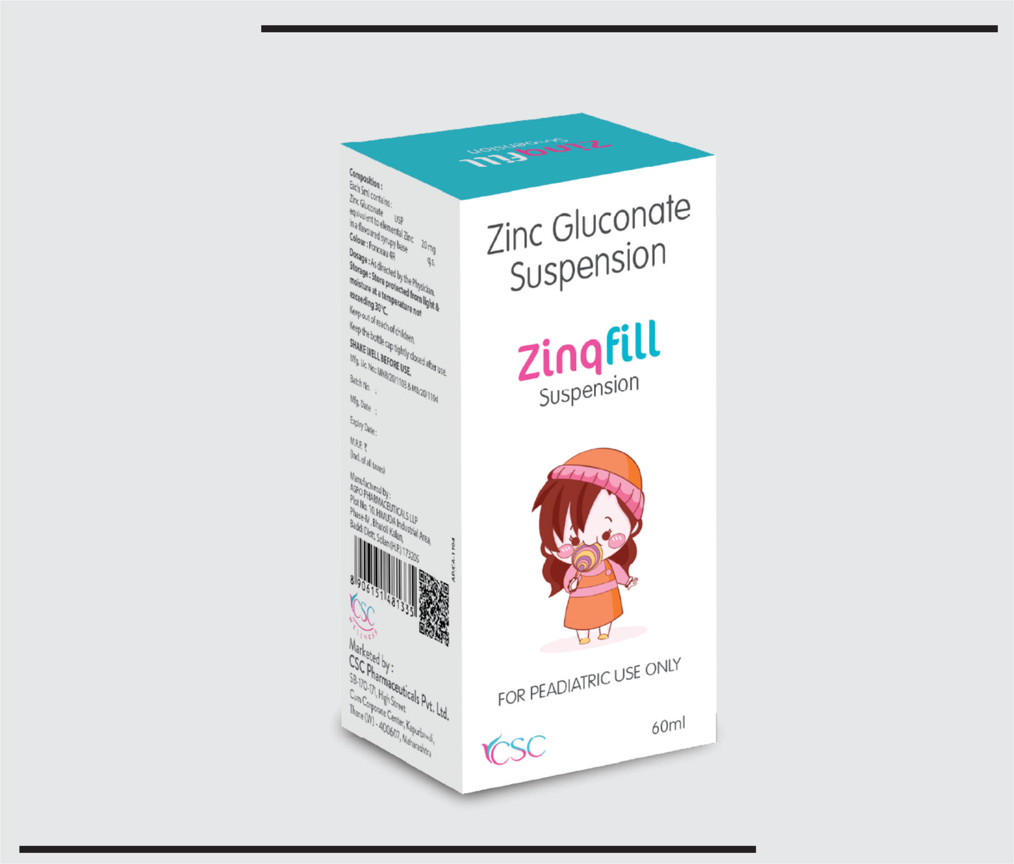 Zinqfill (60ml )Zince Gluconate Suspension by CSC
