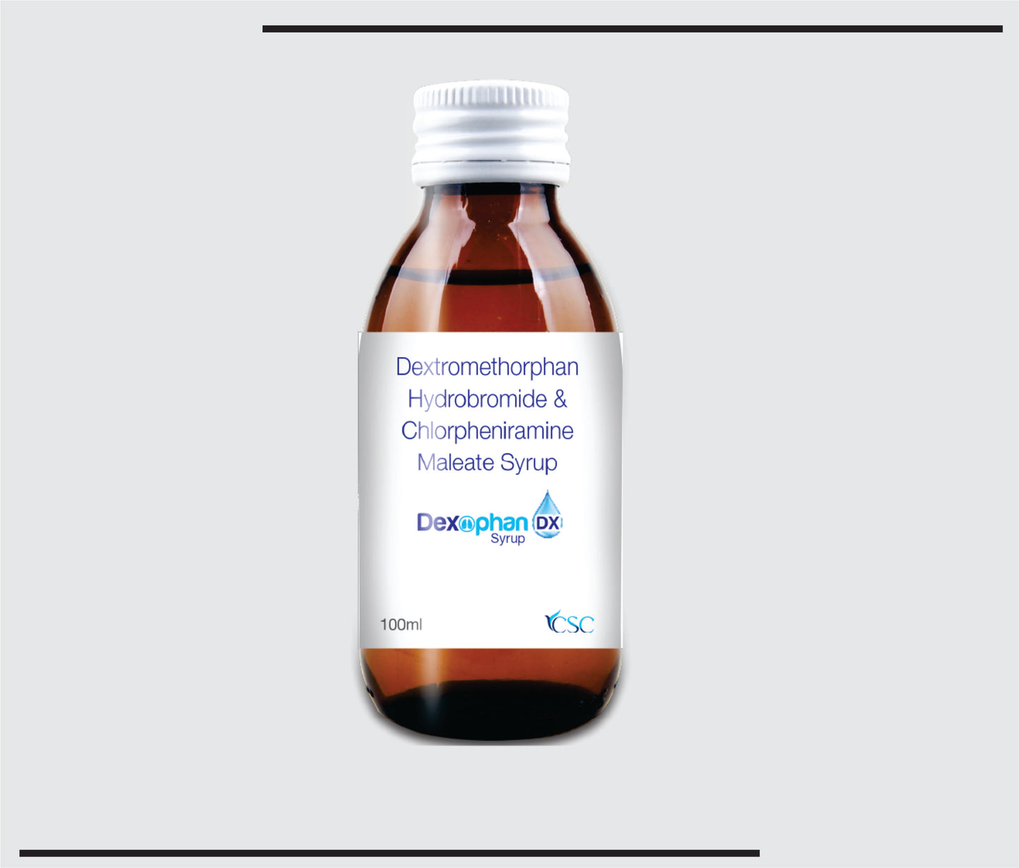 Dexophan DX (100ml )Dextromethorphan HBR + Chlorpheniramine Syrup by CSC