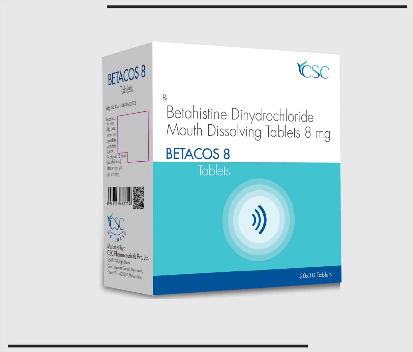 Betacos 8 (20x10 )Betahistine I.P. 8mg by CSC