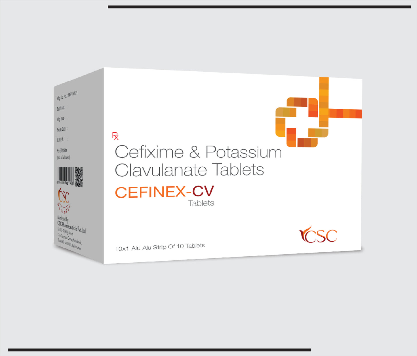 Cefinex CV (10x1x10 )Cefixime 200mg + Clavulanic Acid 125 mg by CSC