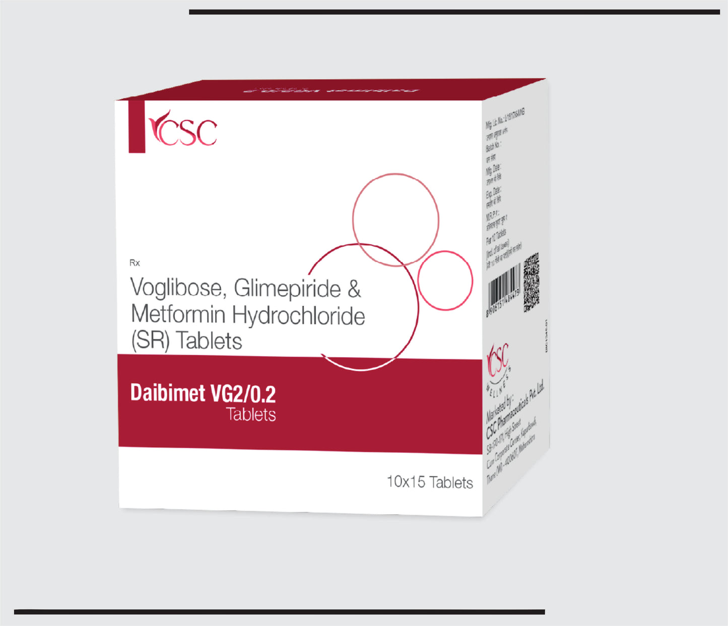 Daibimet VG2/0.2 (10x15 )Metformin HCL 500mg + Glimepride 2mg + Voglibose 0.3mg by CSC