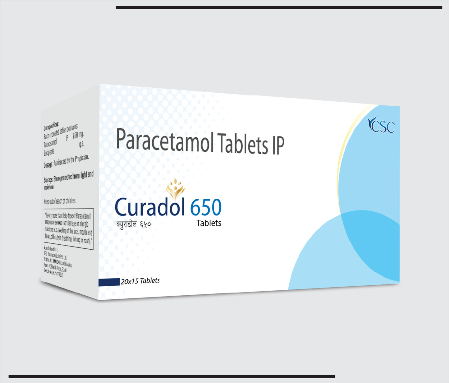 Curadol 650 (20x15 )Paracetamol 650 mg by CSC