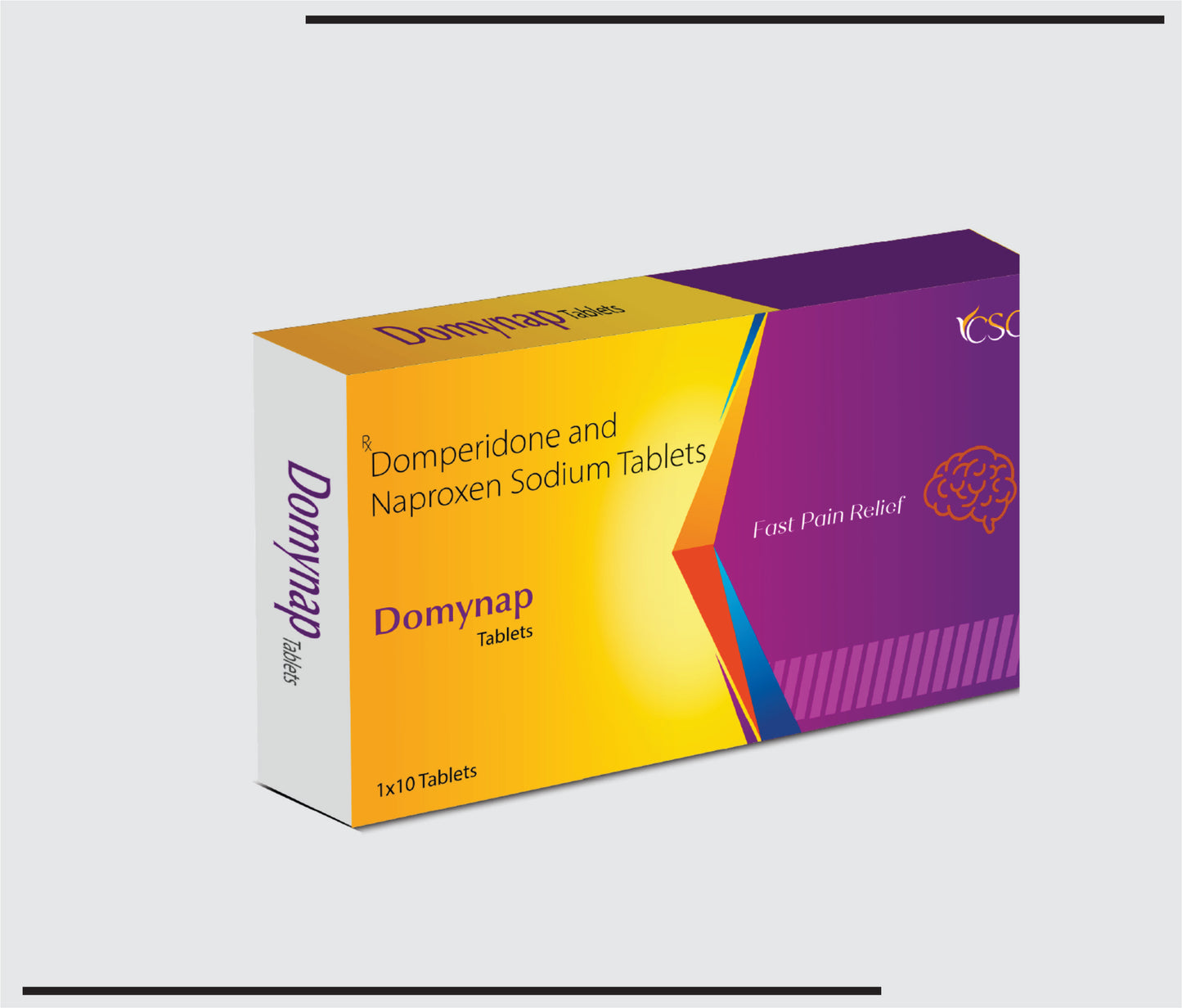 Domynap (10x1x10 )Domperidone Maleate 10mg + Naproxen Sodium 275mg Equ. To Naproxen 250mg by CSC