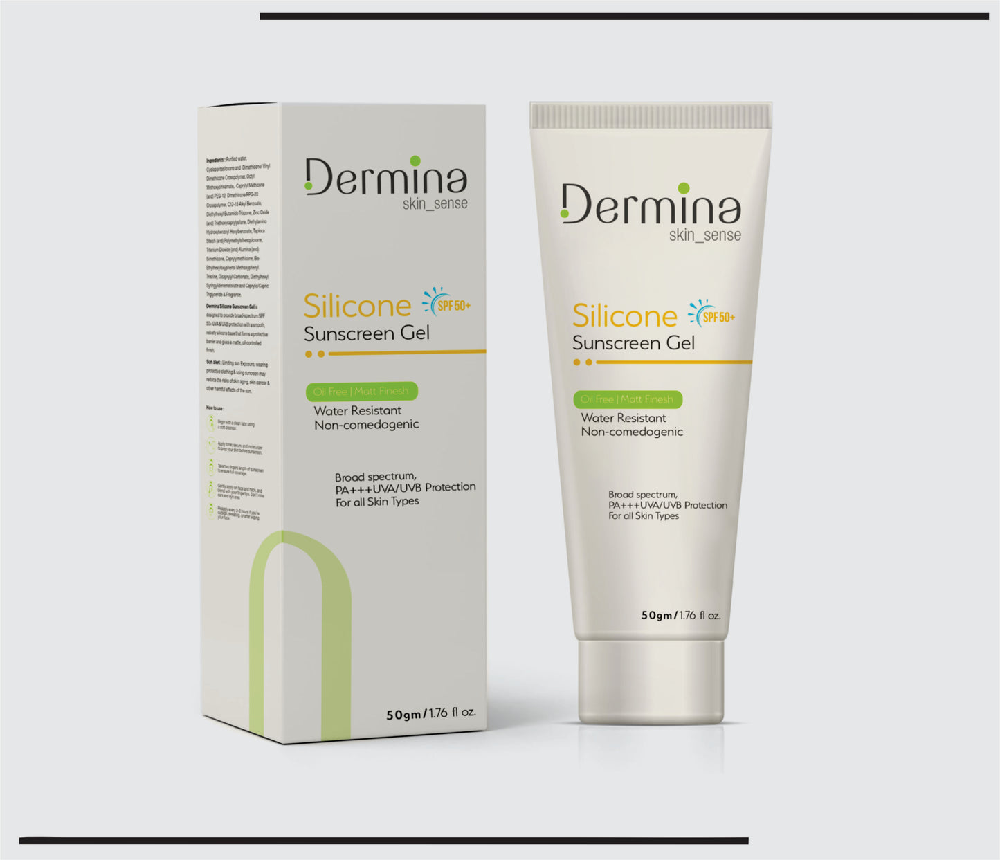 Silicone Matt Sunscreen gel SPF50 New (50 gm )SPF50 Silicone Sunscreen by CSC