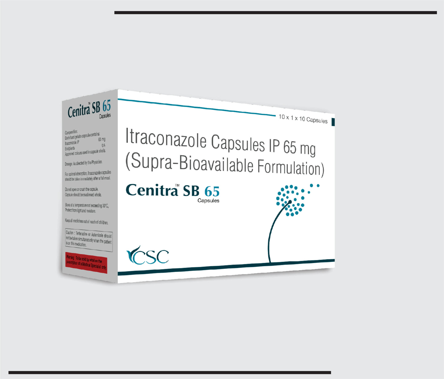 Cenitra SB 65 (10x1x10 )Itraconazole 65 mg (Supra-bioavailable) by CSC