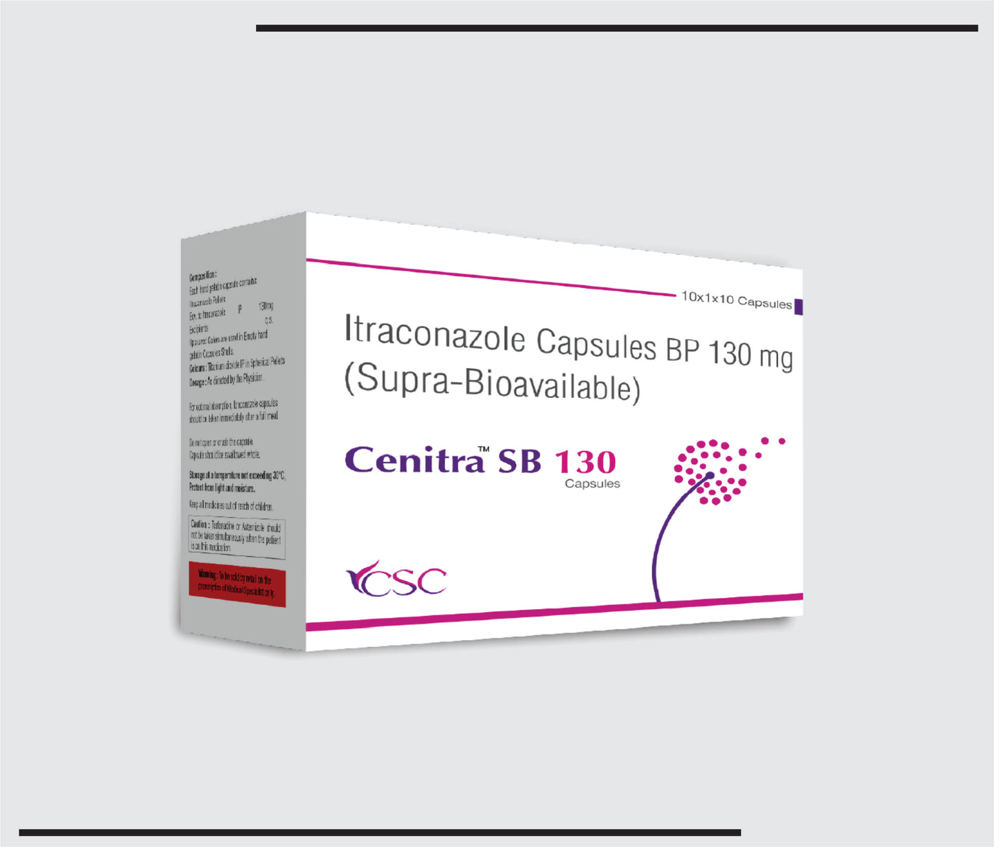 Cenitra SB 130 (10x1x10 )Itraconazole 130 mg (Supra-bioavailable) by CSC