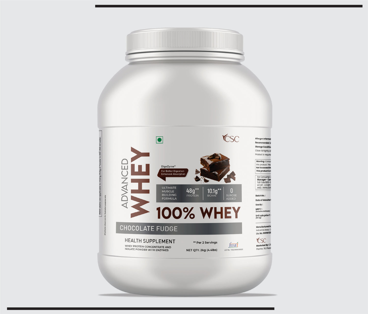 CSC Advance Whey 2LB (0.907 g )Protein Powder (Chocolate Fudge Flavour ) by CSC