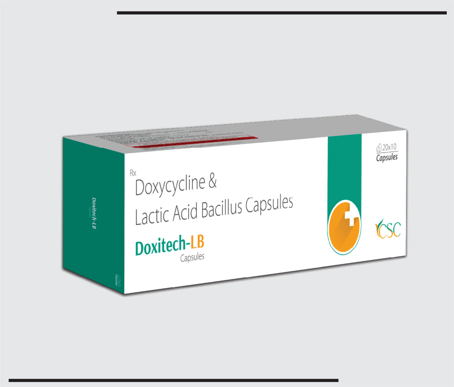 Doxytech LB (10x15 )Doxycycline Hydrochloride IP eq. to Doxycycline 100mg+lactic Acid Bacillus 5 Million by CSC