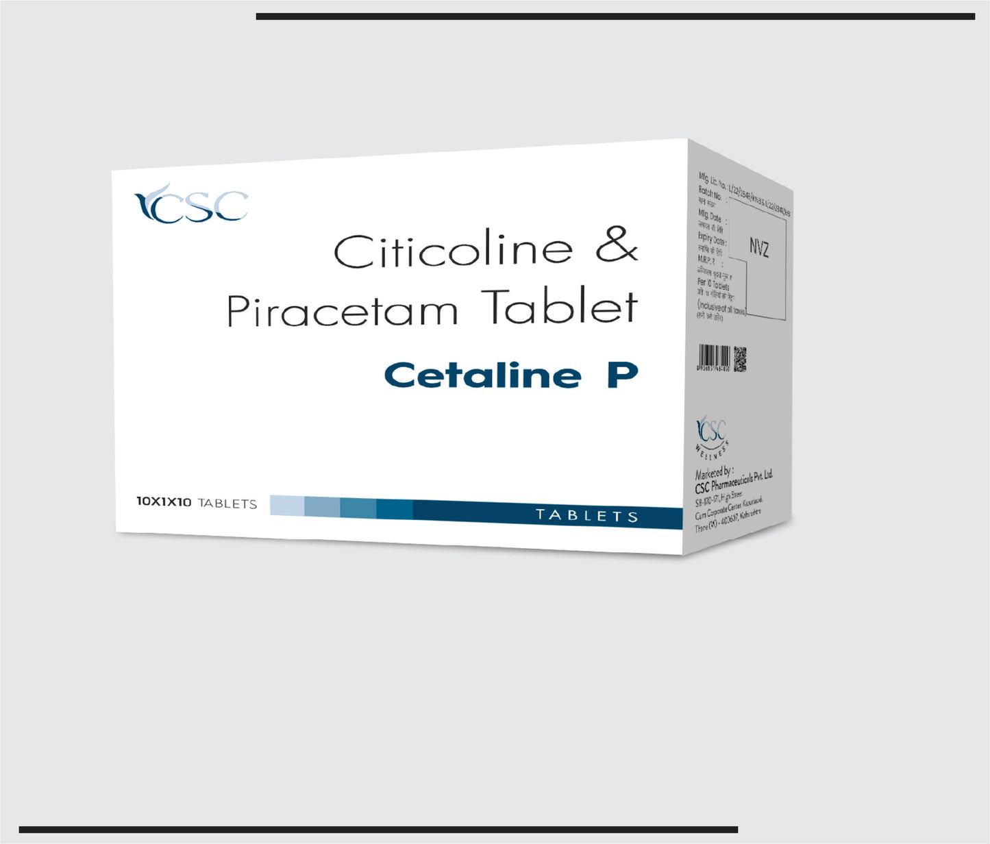 Cetaline P (10x1x10 )Citicoline Sodium 500mg+Piracetam 800 mg by CSC