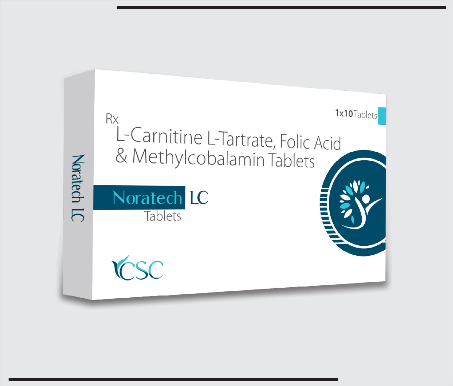Noratech LC (10x1x10 )L-Carnitine L-Tartrate eq. to L-Carnitine 500 mg +Methylocobalmin 1500 mcg +Folic Acid 1.5 mg by CSC