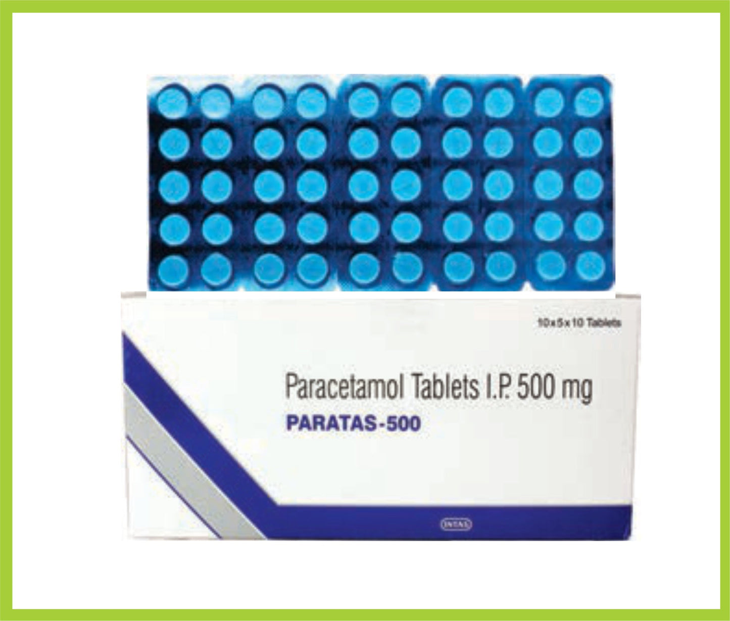 PARATAS 500 10 TAB (Paracetamol 500 mg) by Intas