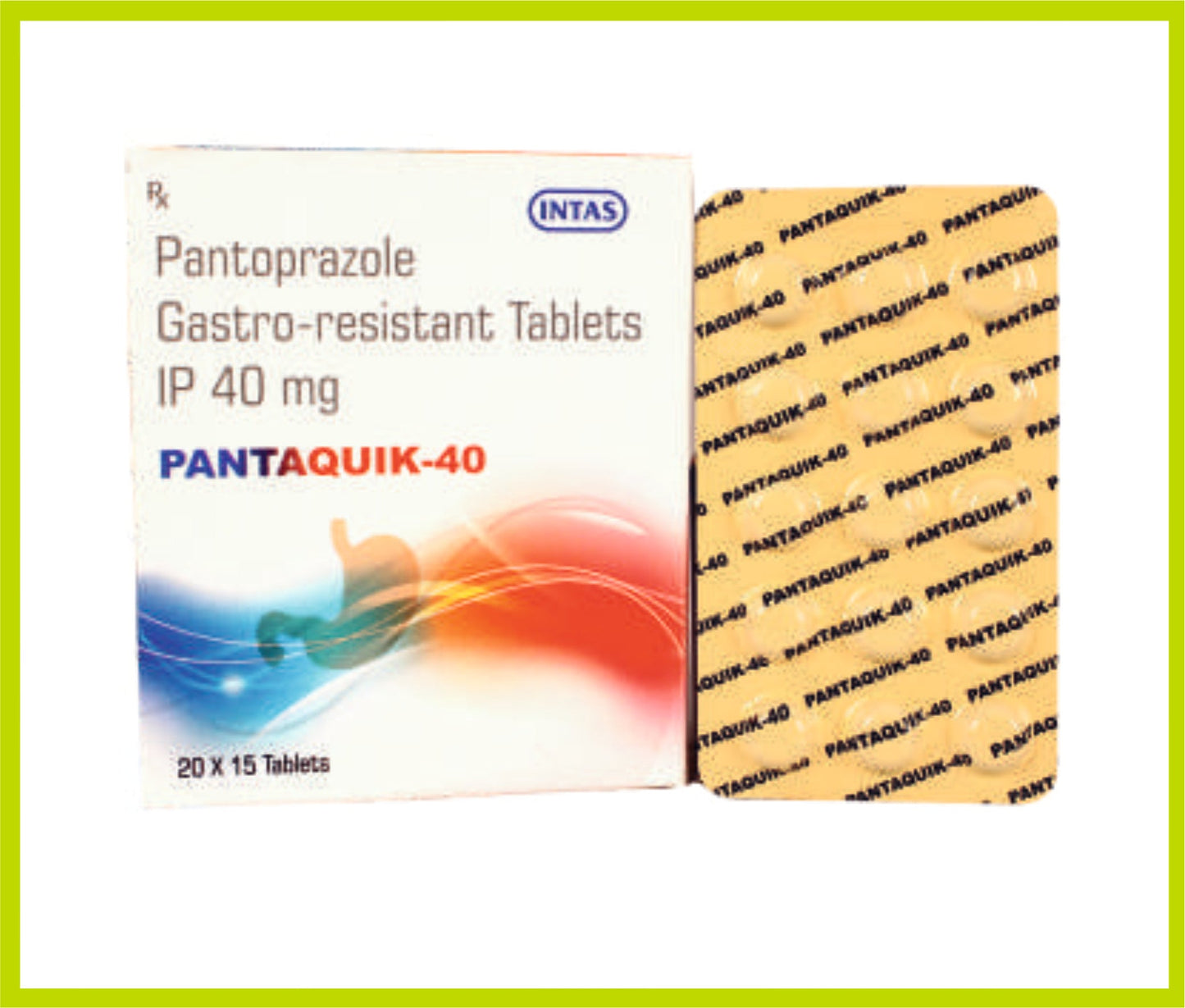 PANTAQUIK 40 15 TAB (Pantoprazole Sodium 40 mg) by Intas