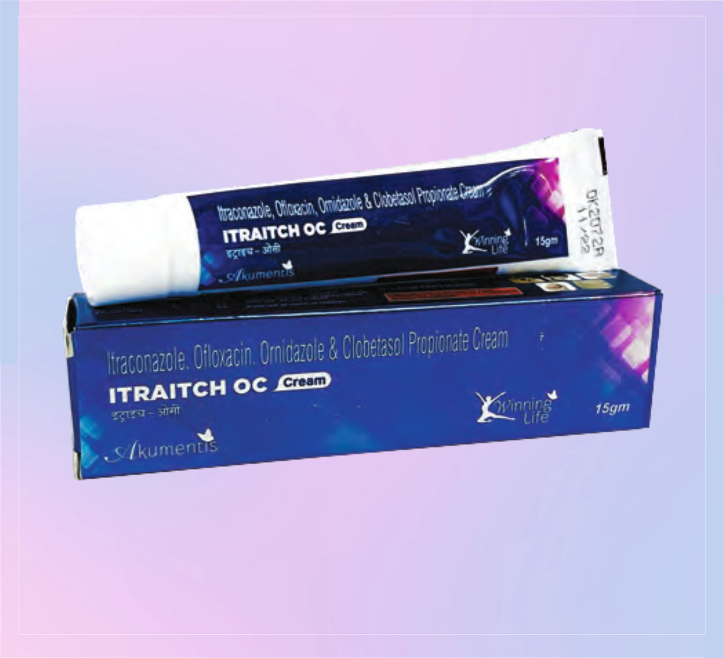 Itraitch -Oc Cream 1X15GM Clobetasol 0.05 % + Itraconazole 1 % + Ofloxacin 0.75 % + Ornidazole 2 % by Akumentis