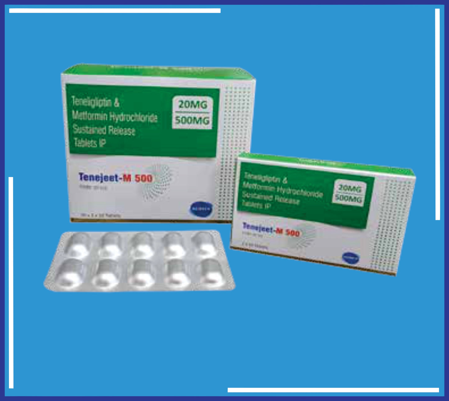TENEJEET-M 500 TAB (ALU-ALU) 10X2X10 (Teneliglptin 20Mg + Metformin Hcl Ip 500Mg (Sr))by Kemsyn