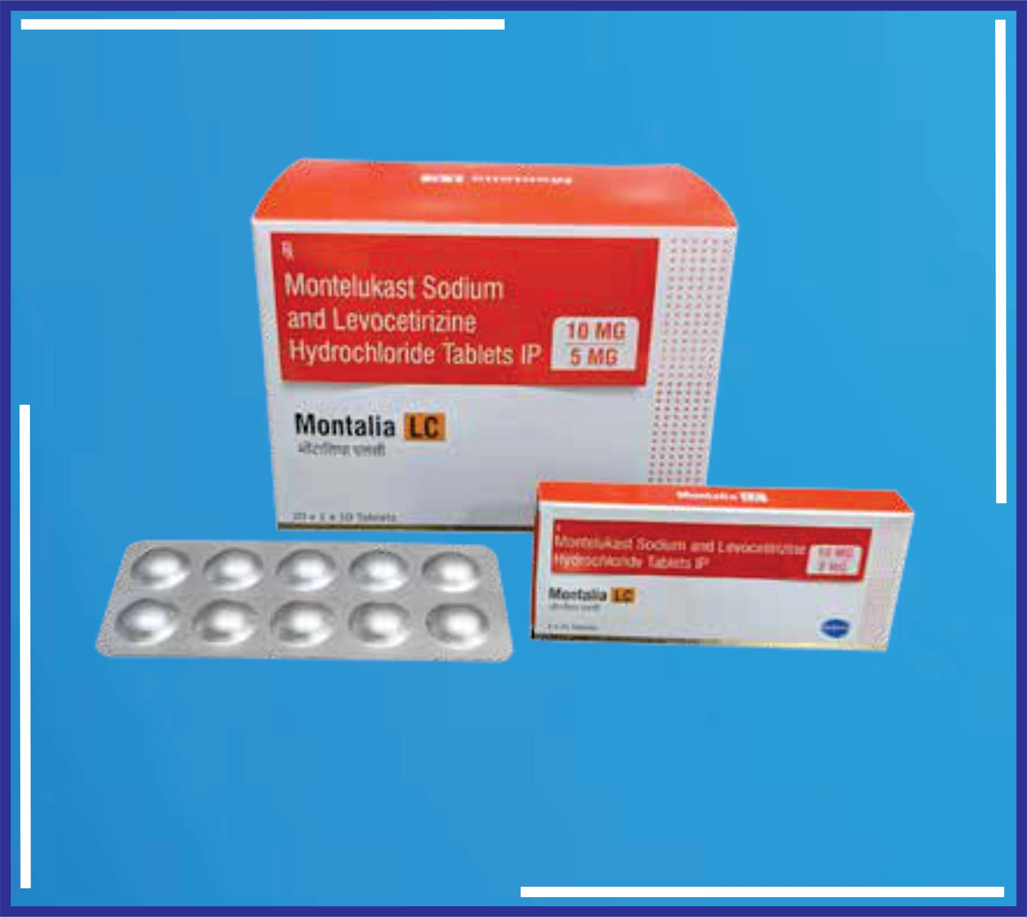 MONTALIA- LC TAB 10S (ALU-ALU) 20X1X10 (Montelukast 10Mg + Levocetrizine Dihydrocloride Ip. 5Mg)by Kemsyn