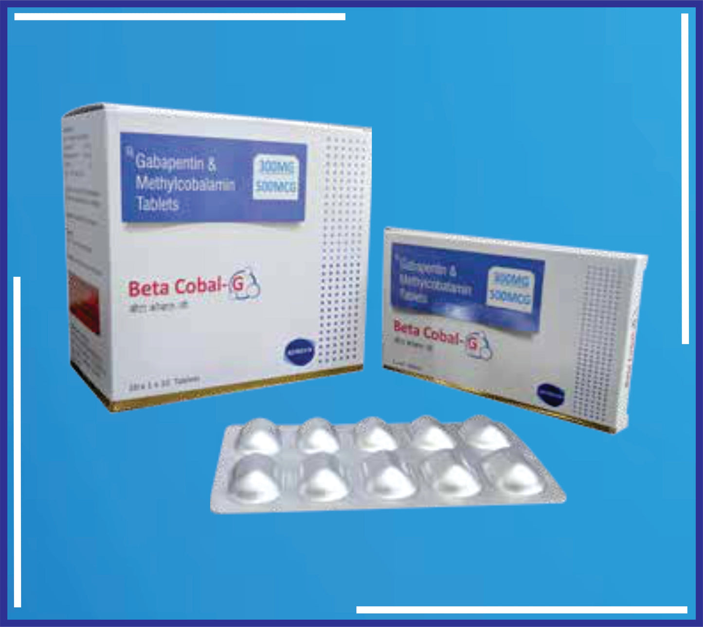BETA COBAL-G TAB (ألومنيوم-ألومنيوم) 10X1X10 (جابابنتين 300 ملجم + ميثيل كوبالامين 500 مكجم) من كيمسين