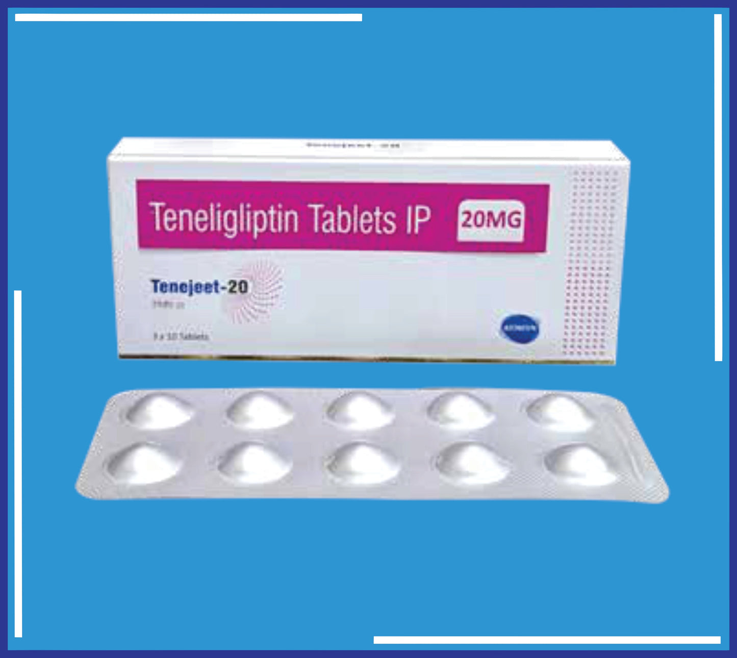 TENEJEET-20 TAB (ALU-ALU) 10X3X10 (تينجليبتين 20 ملجم) من Kemsyn