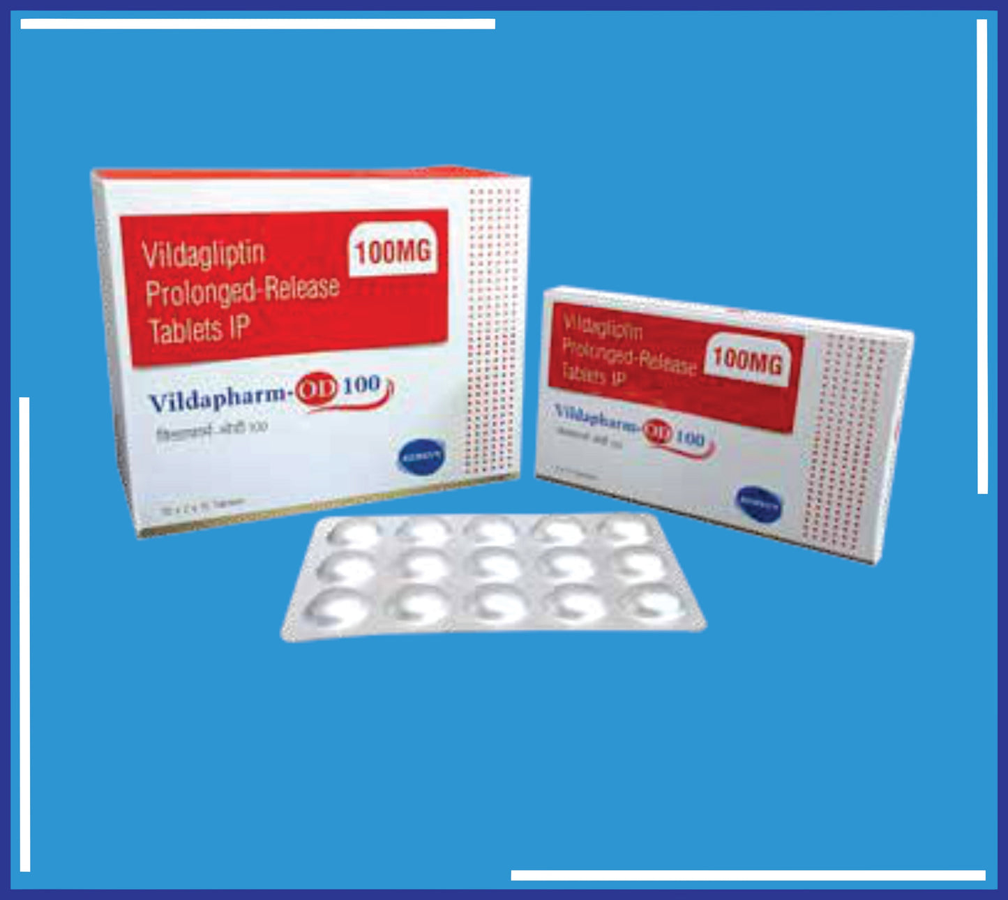 VILDAPHARM-OD 100 TAB (ALU-ALU) 10X2X15 (Vildagliptin 100Mg)by Kemsyn
