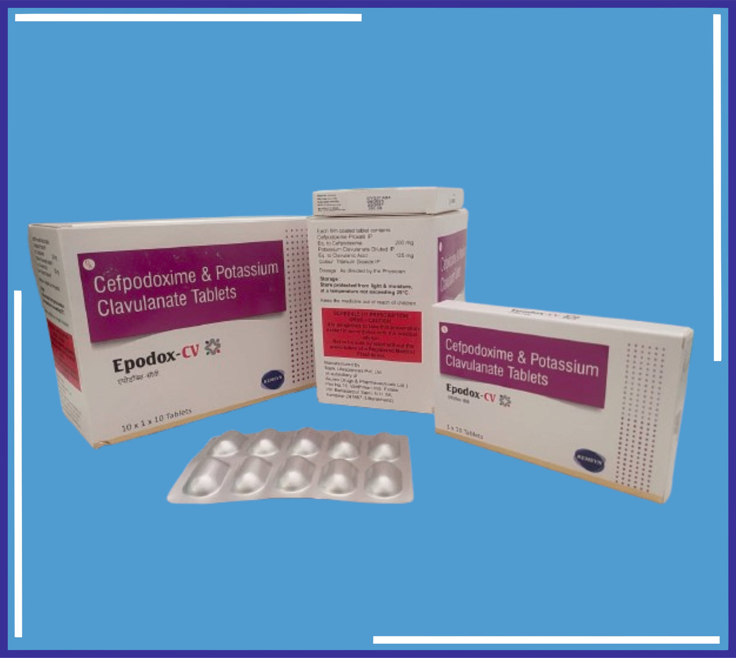 EPODOX-CV TABLET (ALU-ALU) 10X1X10 (Sefpodoksim 200 Mg + Klavulanik Asit 125 Mg) Kemsyn tarafından