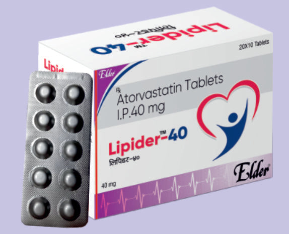 LIPIDER 40 TABS 10'S ( Atorvastatin Calcium 40 MG
) by Elder