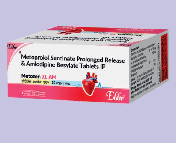 METOZEN XL AM أقراص (50/5) 10 أقراص (ميتوبرولول 50 ملجم + أملوديبين 5 ملجم) من Elder