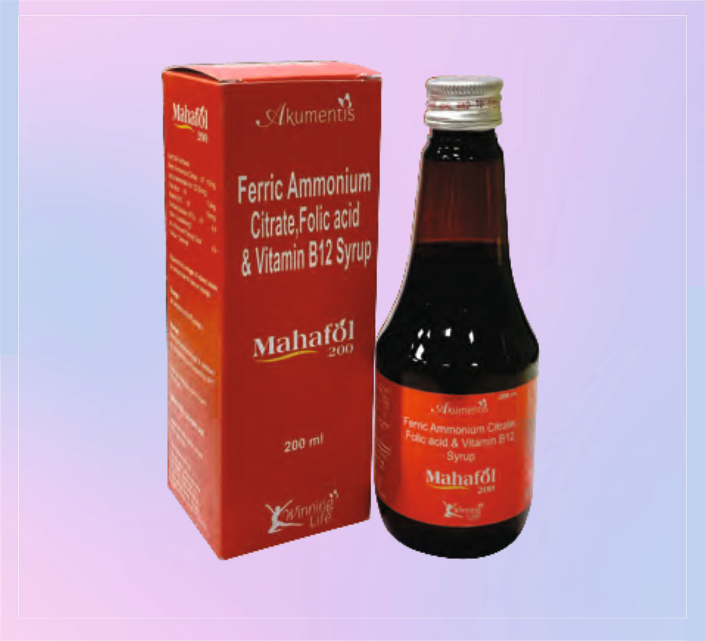 Mahafol 200Ml 1X200 ML Iron 22.55 Mg + Folic Acid 1.5 Mg + Vitamin B12 15 Mcg by Akumentis