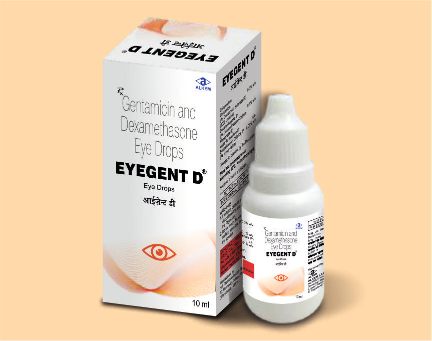 EYEGENT D GÖZ DAMLASI (10 ML) Gentamisin %0,3 a/h + Deksametazon Sodyum Fosfat %0,1 a/h (Alkem)