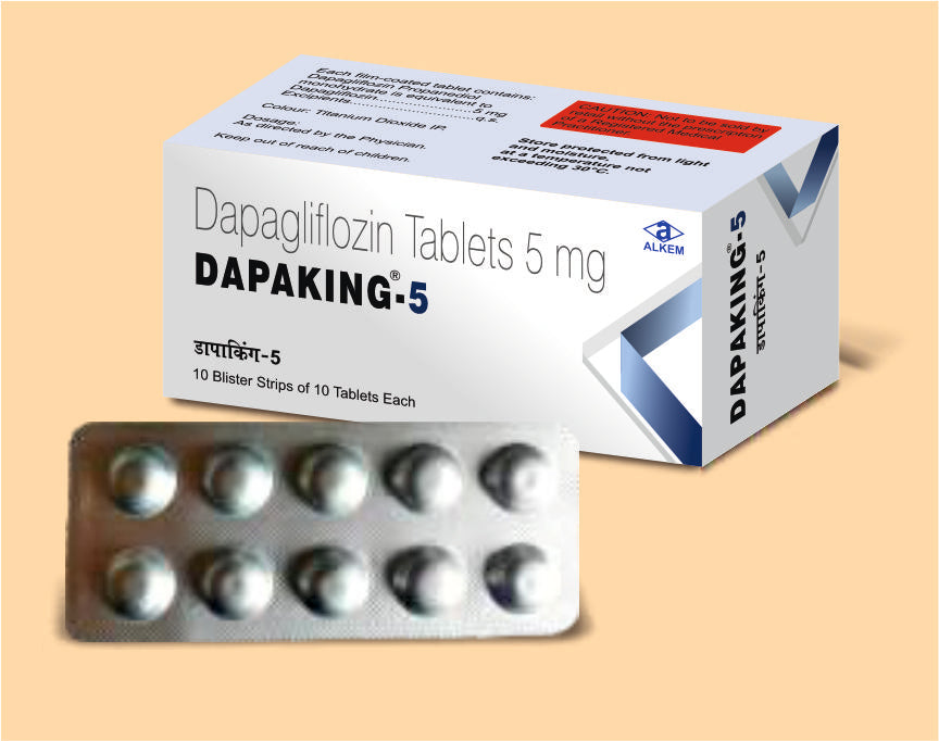 DAPAKING 5 TABLETS (10'S) Dapagliflozin 5 mg by Alkem1