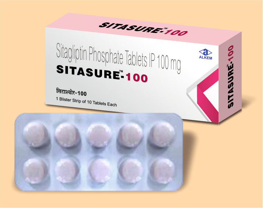 SITASURE - 100 TABLETS (10'S) Sitagliptin 100 mg by Alkem1
