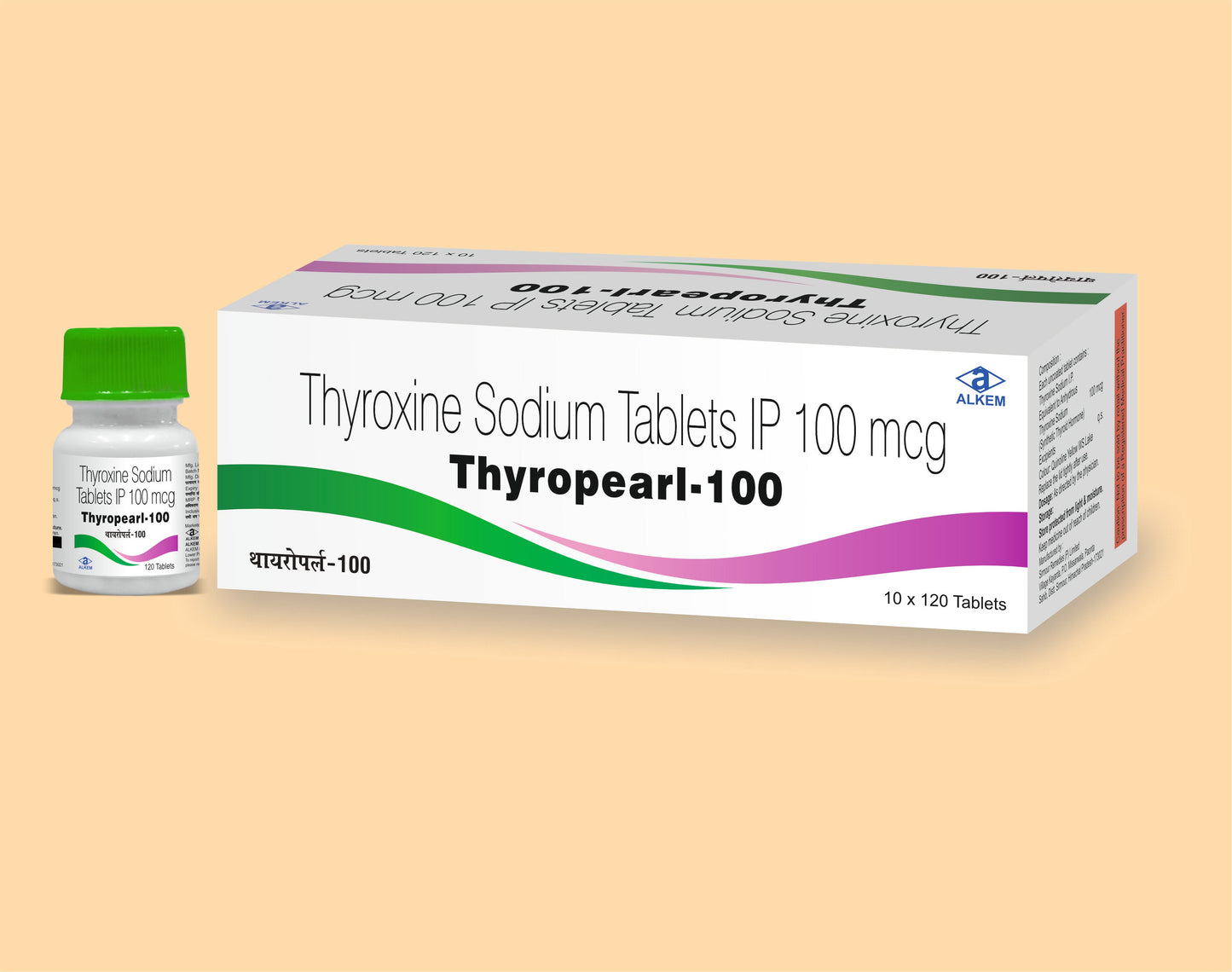 THYROPEARL 100 TABLETS (120'S) Thyroxine Sodium 100 mcg by Alkem1