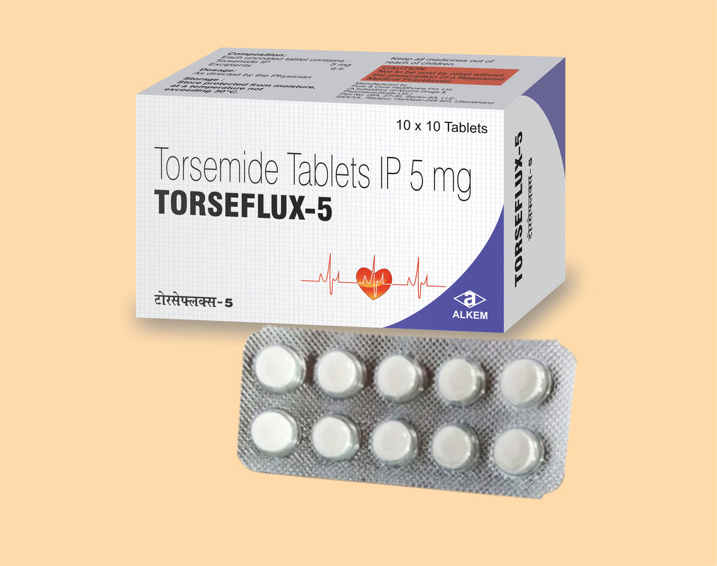 TORSEFLUX - 5 TABLETS (10'S) Torsemide 5 mg by Alkem1