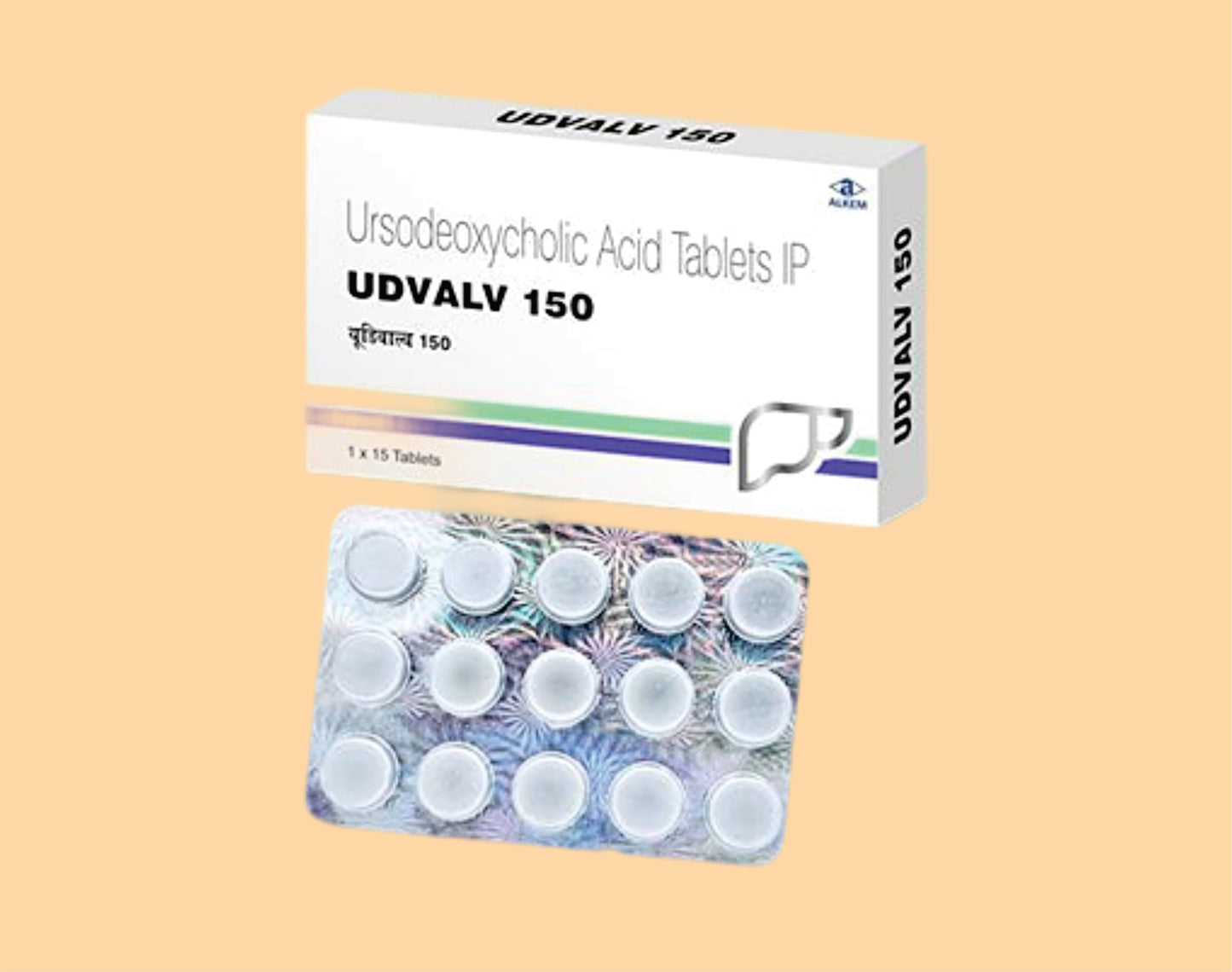 UDVALV - 150 Tablets (15's) Ursodeoxycholic Acid 150 mg by Alkem1