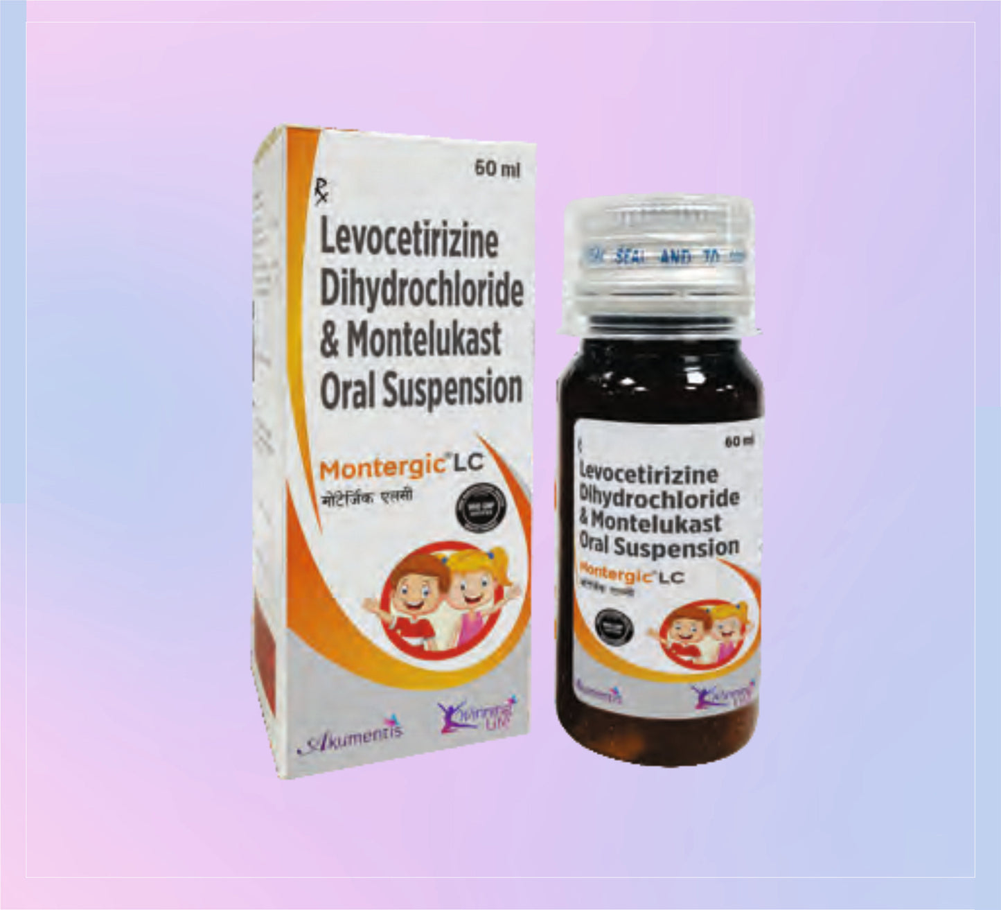 Montergic Lc Syrup 60Ml 1X60ML ليفوسيتريزين 2.5 ملغ + مونتيلوكاست 4 ملغ من أكيومنتيس