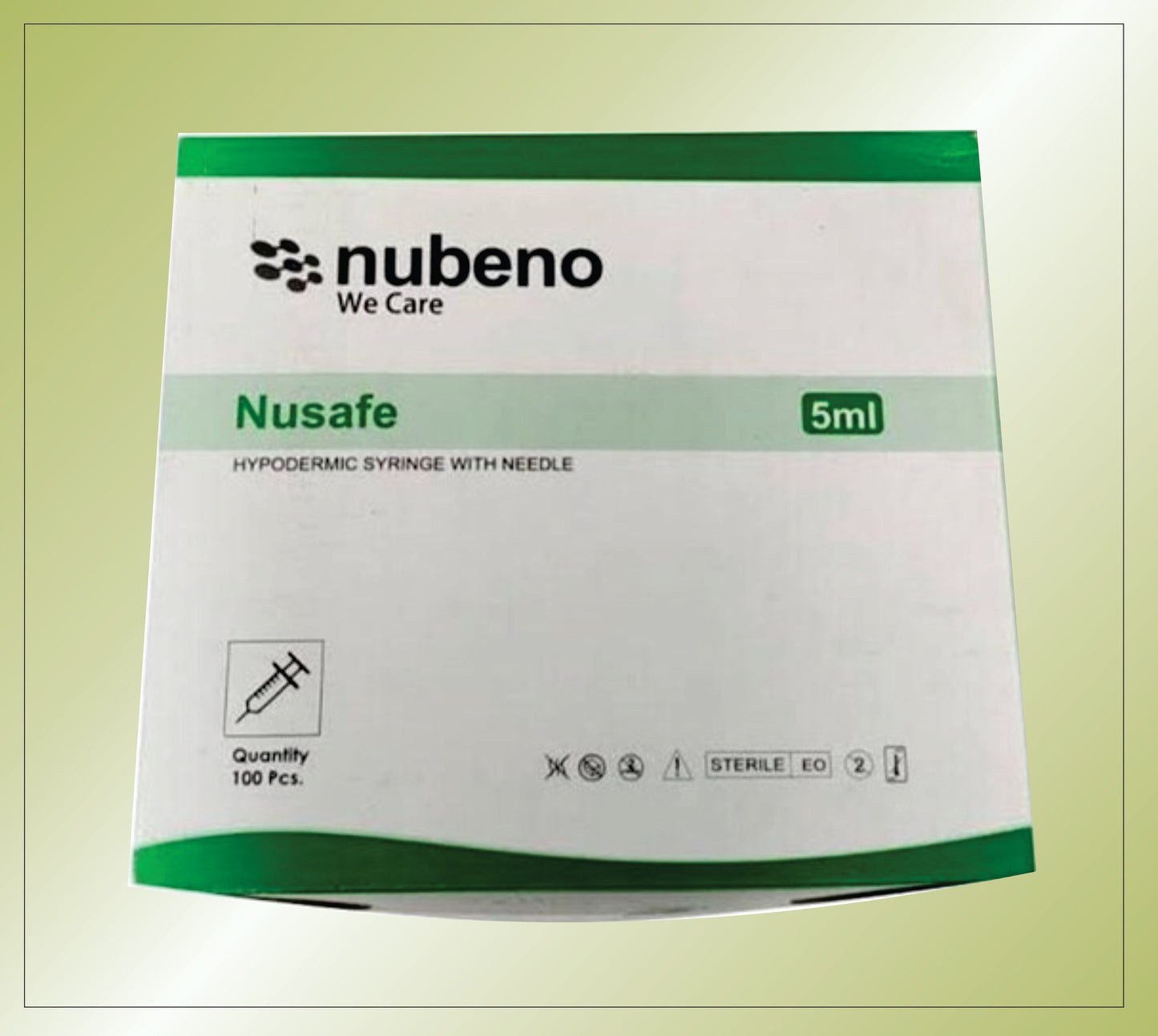 NUSAFE SYRINGE 5 ML ( RIBBON PACK) 22/23/24 G*1" by Nubeno