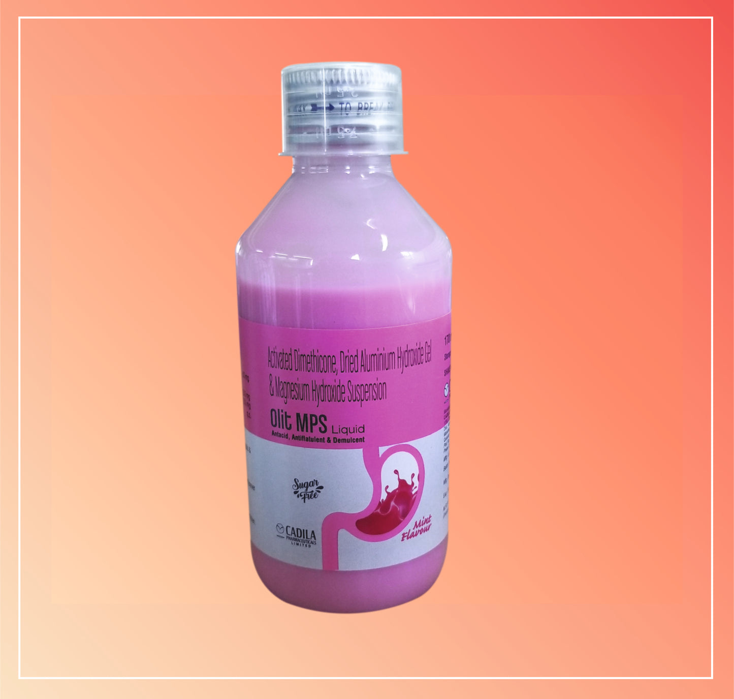 OLIT MPS SUSPENSION 170 ML (170 ML) Activated Dimethicone IP 50Mg + Magnesium Hydroxide IP 250Mg + Dried Alluminium Hydroxide Gel IP 250Mg Per 10ML syp. (Mint Flavour)