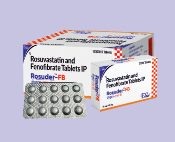 ROSUDER FB TABS (10/160MG) 15'S ( Rosuvastatin 10mg + Finofibrate 160 MG
) by Elder