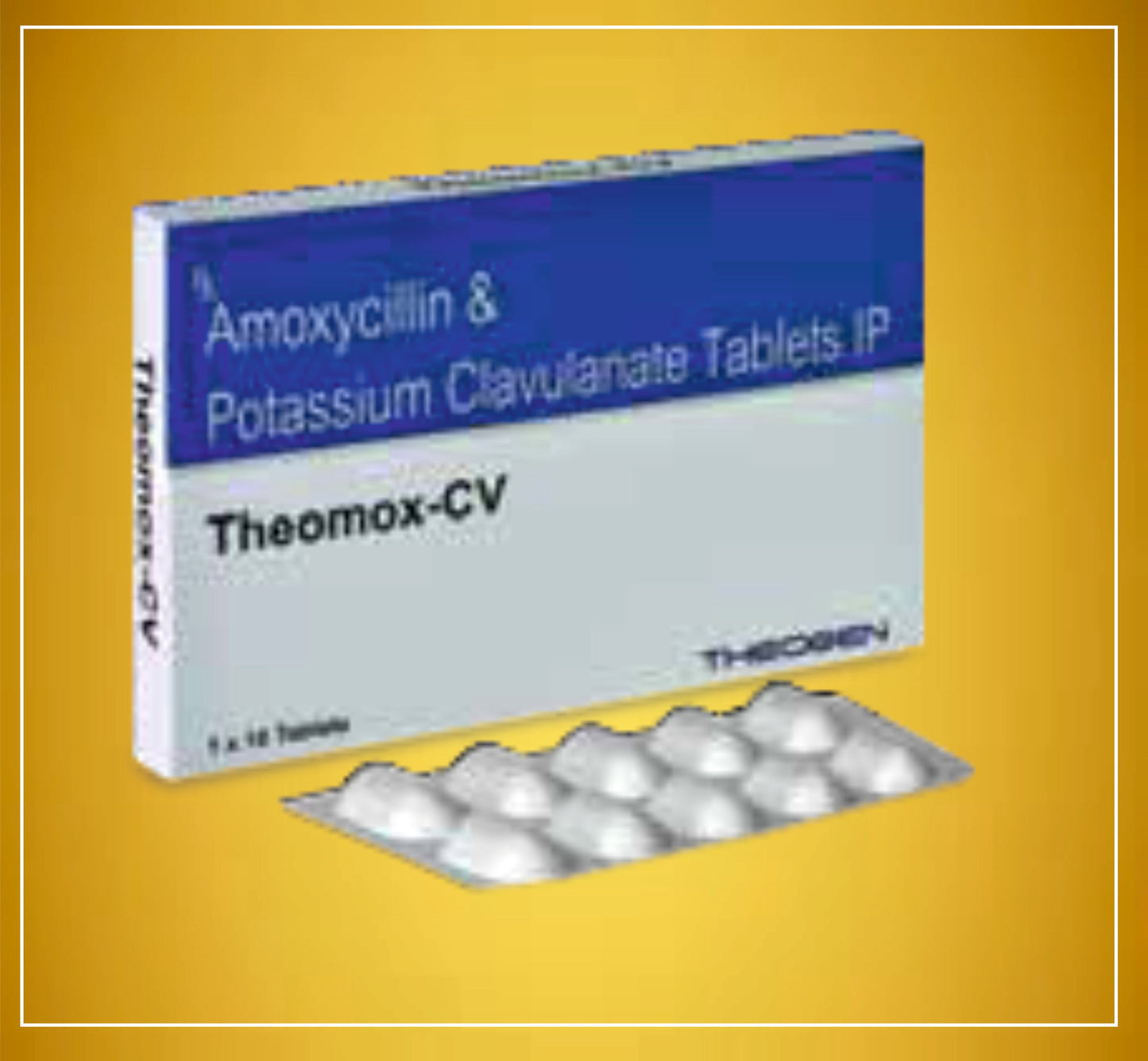 THEOMOX CV TAB 10'S ( Amoxycillin (500Mg) + Potassium Clavulanate (125Mg) ) By Theon