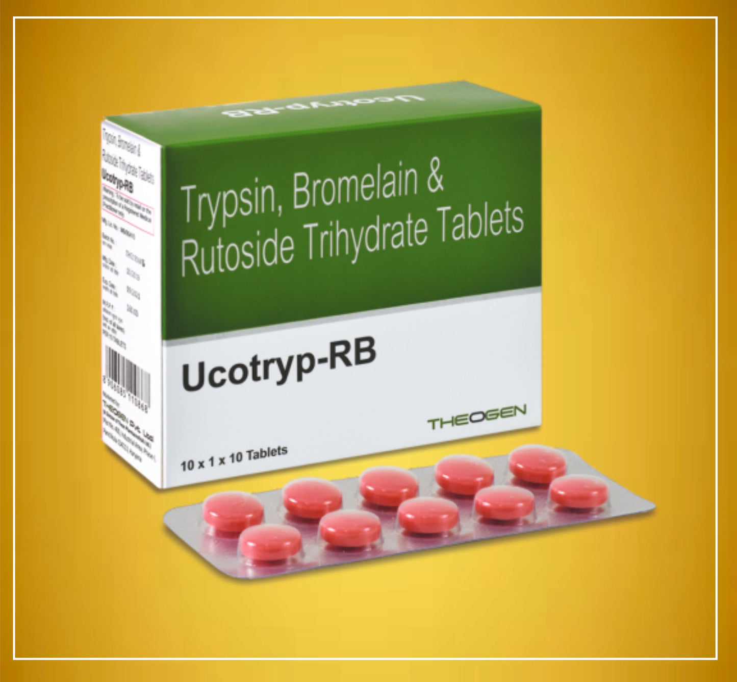 UCOTRYP RB TAB 10 TAB (بروميلين (90 ملجم) + تريبسين (48 ملجم) + روتوسيد (100 ملجم)) من ثيون