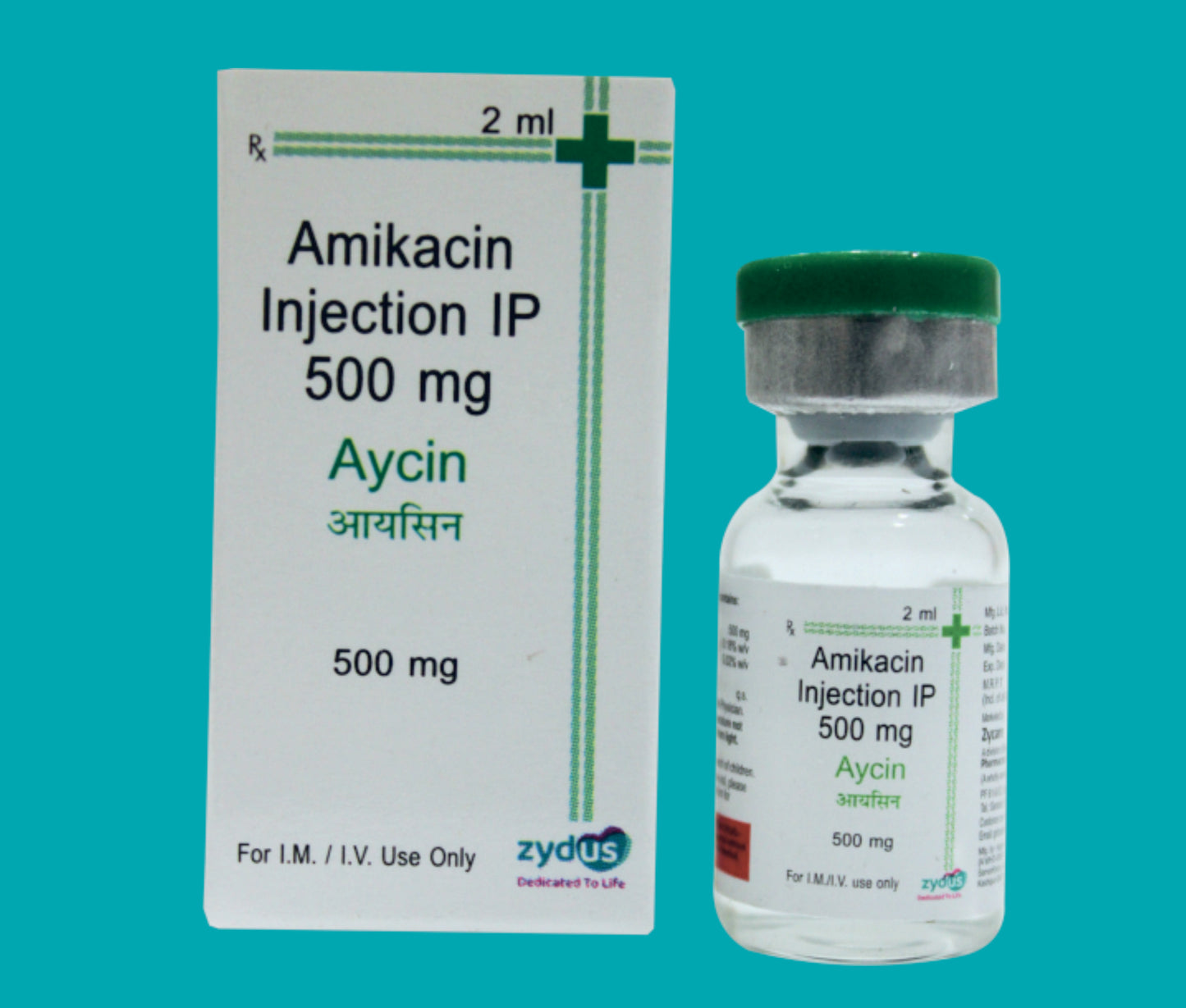 Aycin 500 Inj. (2 ml. ) Amikacin 500 mg by Zydus