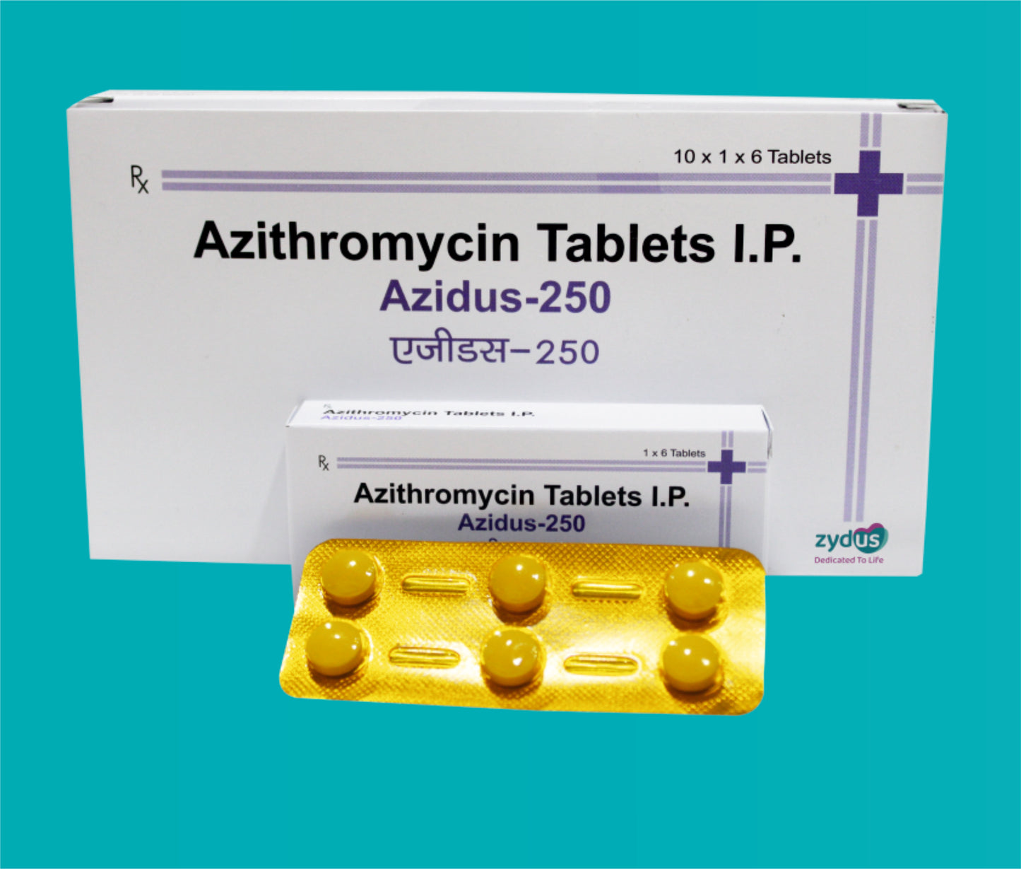 Azidus 250 Tab (10 x 1x 6) Azithromycin 250 mg by Zydus