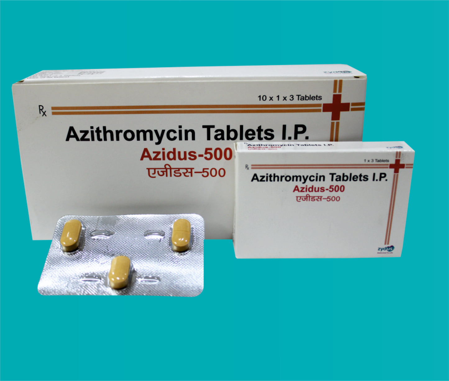 Azidus 500 Tab (10 x 1 x 3) Azithromycin 500 mg by Zydus