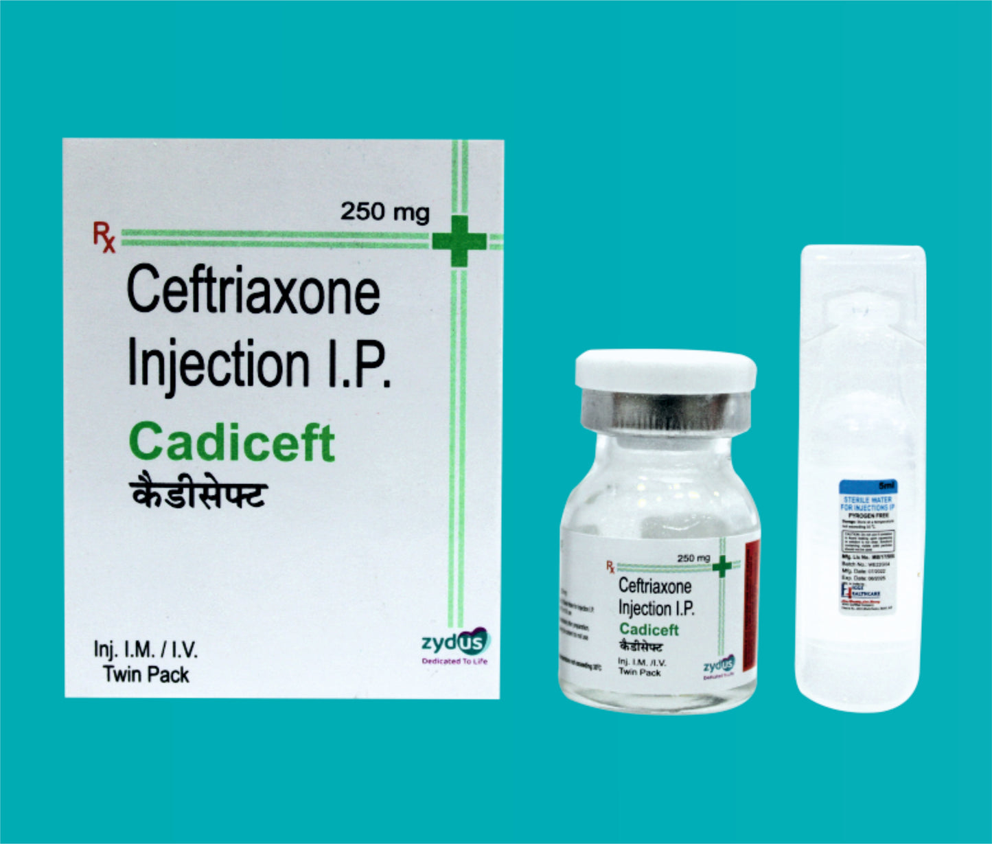 Cadiceft 250 Inj. (Vial) Ceftriaxone 250 mg by Zydus