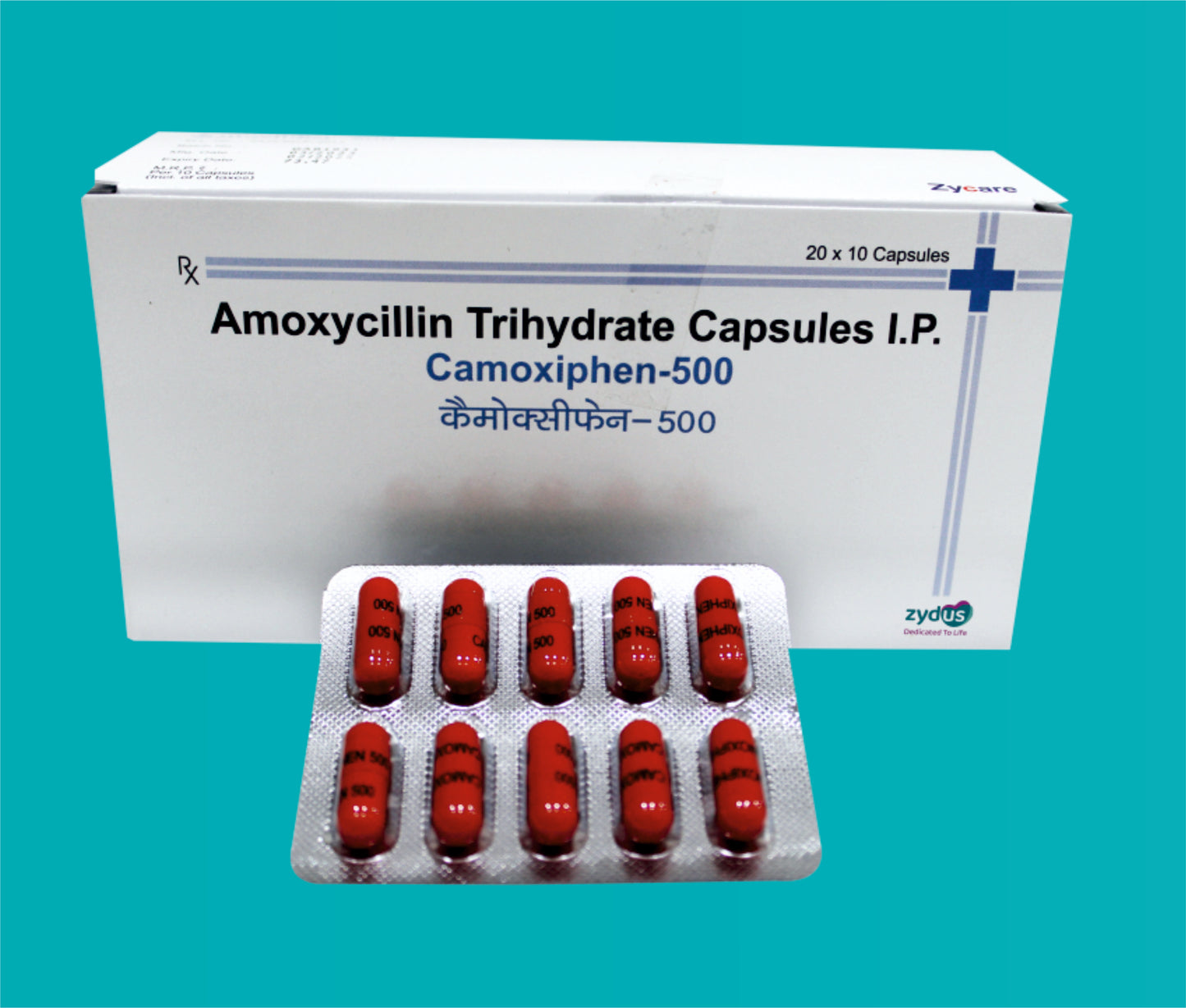 CAMOXIPHEN 500 CAPSULES (20 x 10) Amoxicillin 500 mg by Zydus