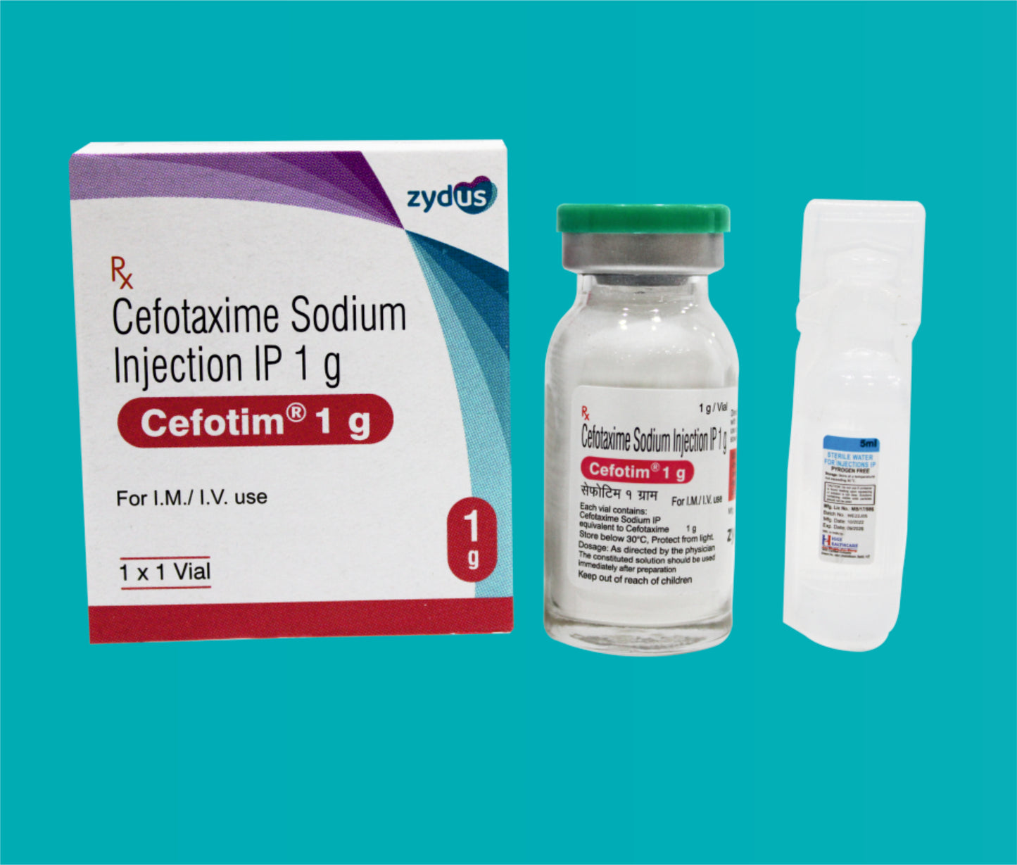 CEFOTIM 1 GM INJECTION (1 X 1 VIAL) Cefotaxime 1000 mg by Zydus