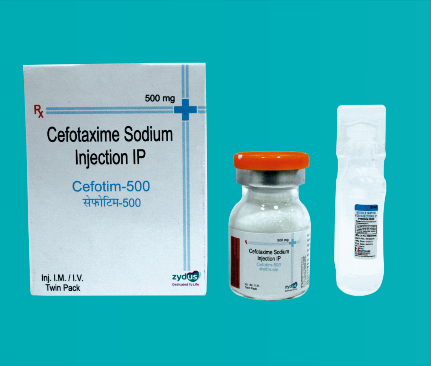 Cefotim 500 Inj. (Vial) Cefotaxime 500 mg by Zydus