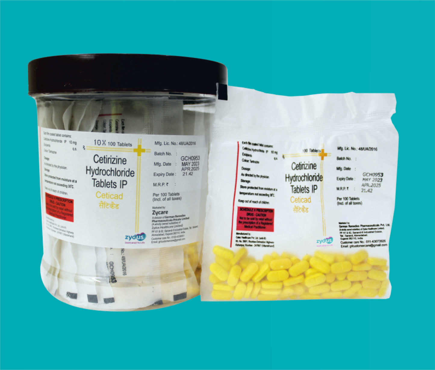 Ceticad Tab (10 x 100 ) Cetirizine 10 mg by Zydus