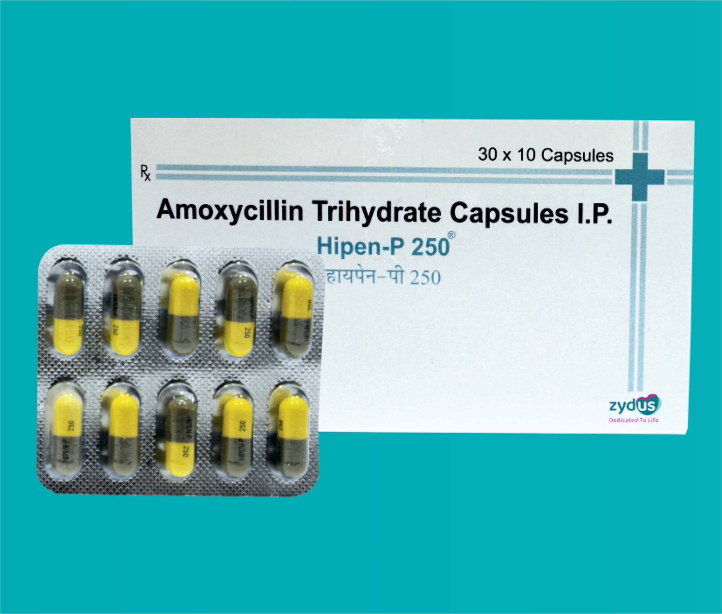 Hipen P 250 Cap (30 X 10) Amoxicillin 250 mg by Zydus