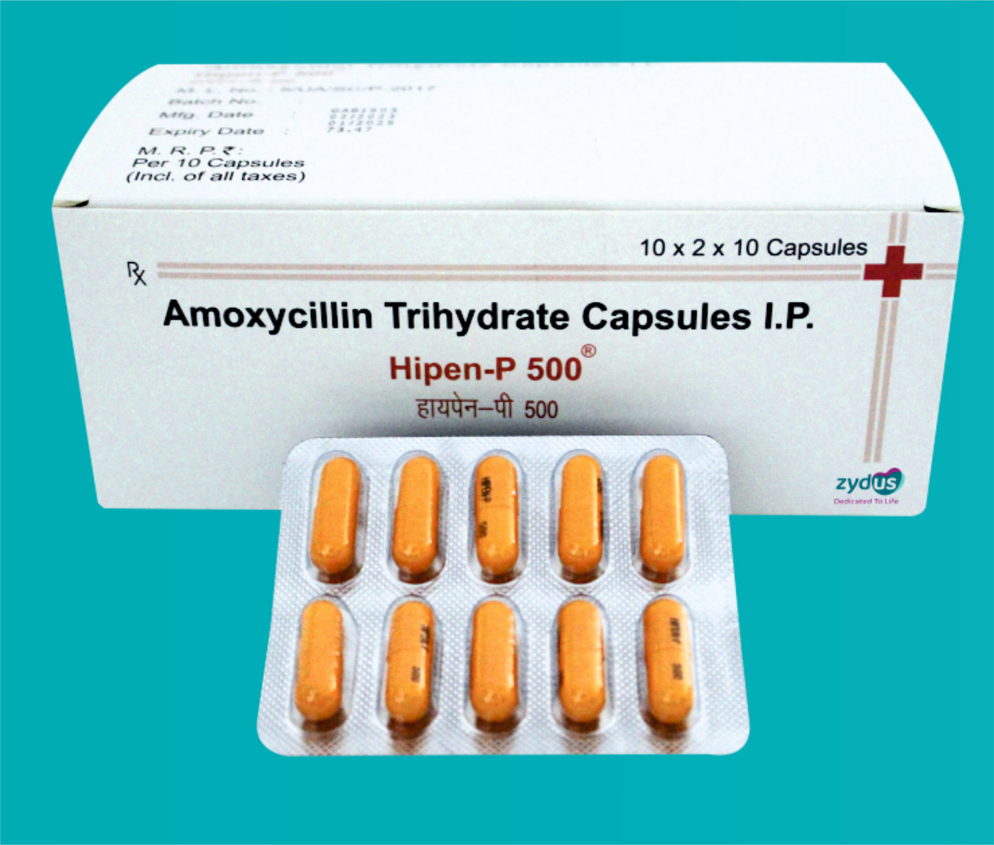 Hipen P 500 Cap (20 X 10) Amoxicillin 500 mg by Zydus