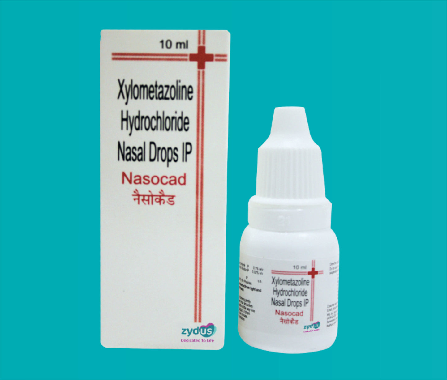 Nasocad Nasal Drop (10ml.) Xylometazoline 0.1% by Zydus